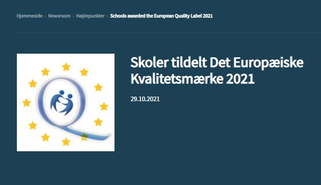 Europæisk Kvalitetscertifikat til fire danske skoler