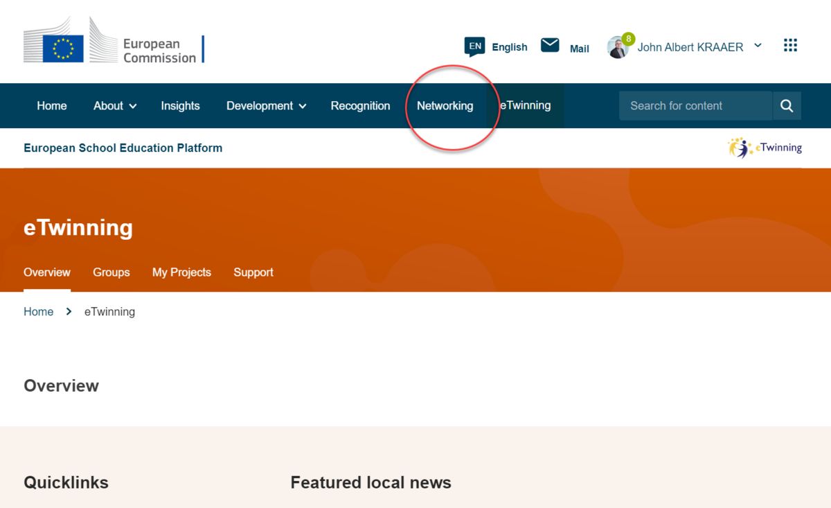 Find brugere eller skoler på eTwinning