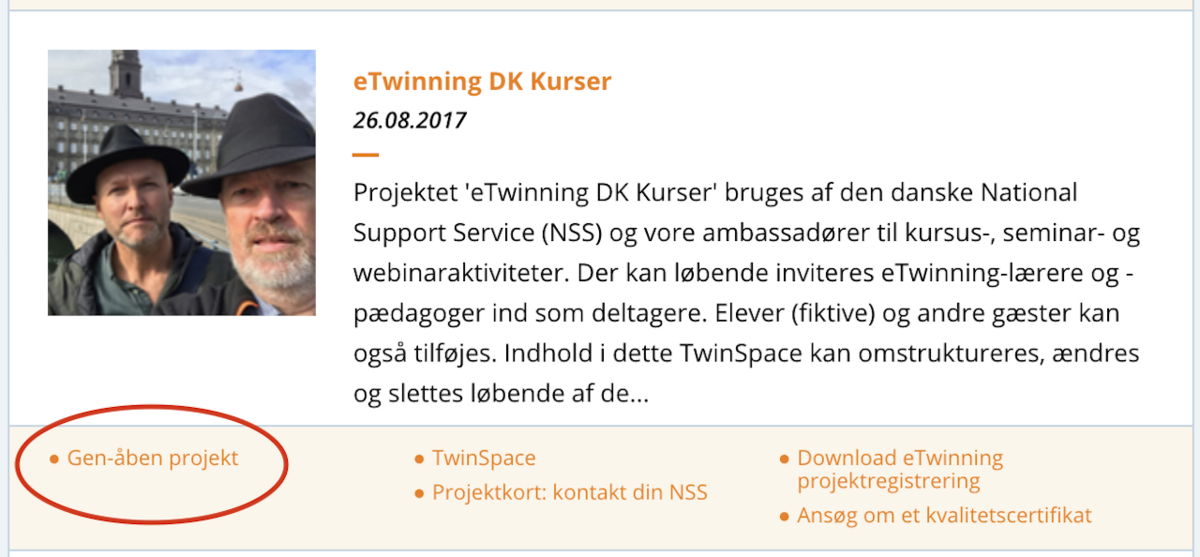 Er dit eTwinning-projekt blevet lukket?
