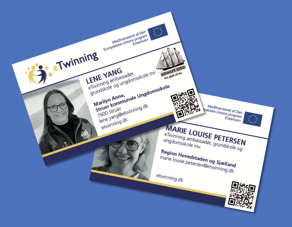 Lene Møller Yang og Marie Louise Petersens visitkort