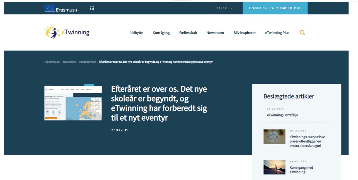 Nyt på eTwinning-portalen