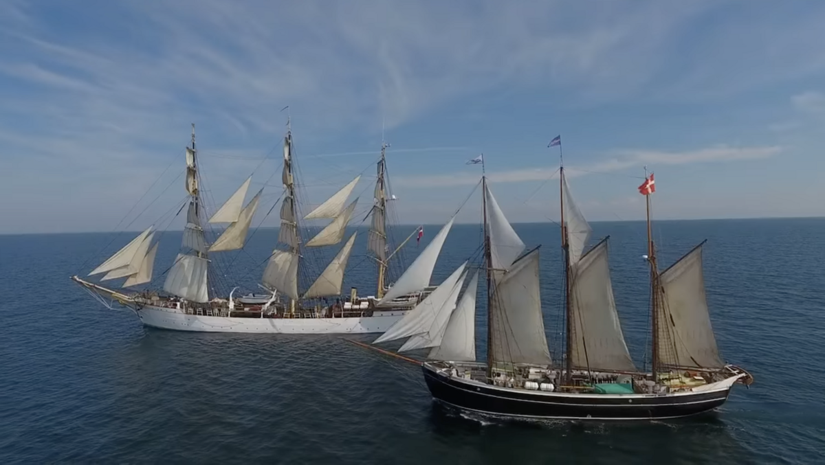 Fra dronefilm af skoleskibseleverne Gilbert Brandt & Jacob Strate