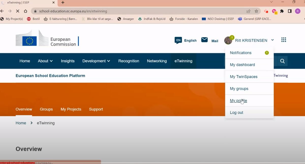 Sådan tilknytter du din institution til din profil
