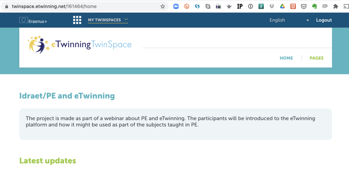 TwinSpace for idrætsprojekt