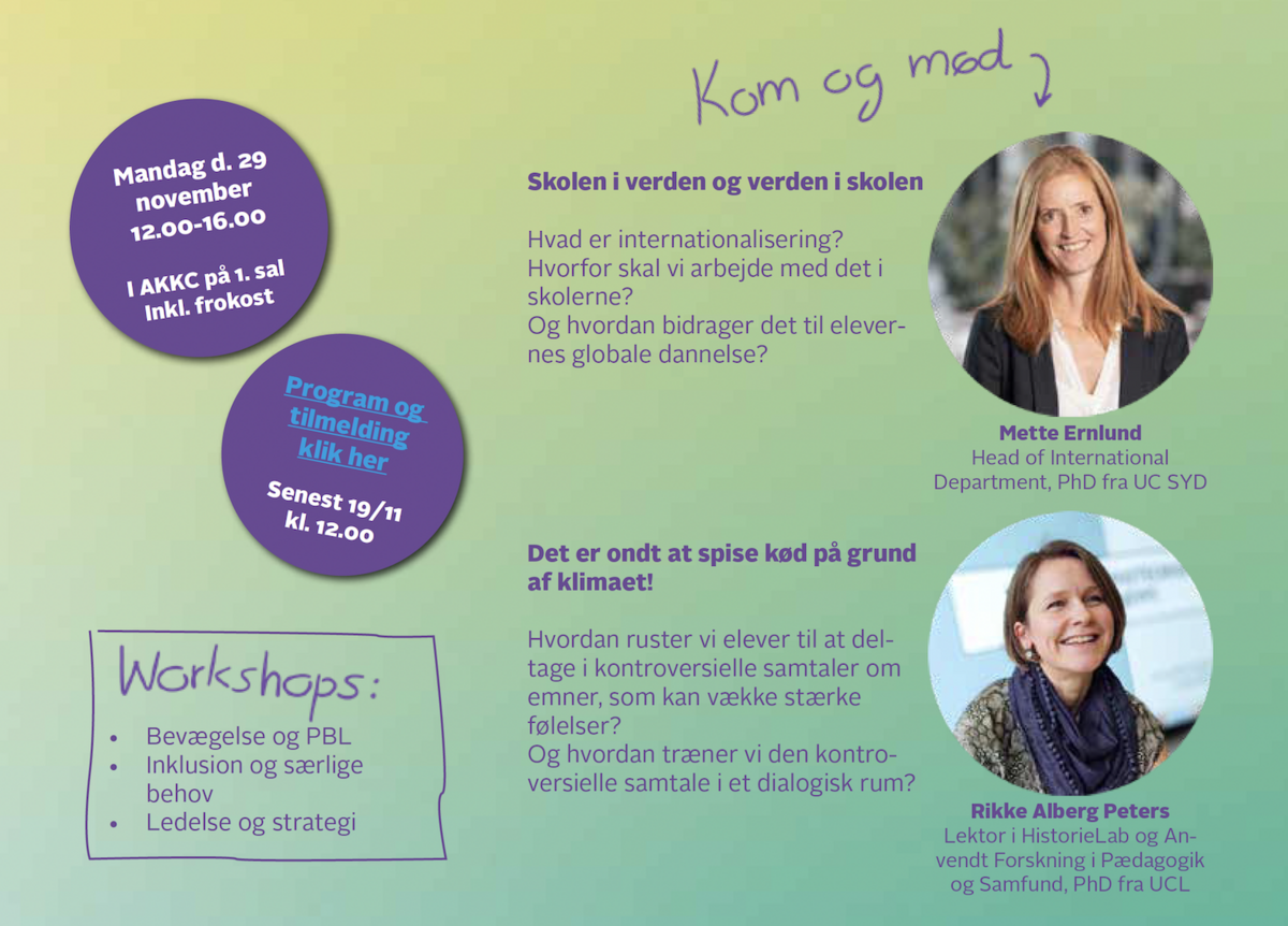Workshops og keynotes - Mette Ernlund, UC SYD og Rikke Alberg Peters, UCL© eTwinning DK