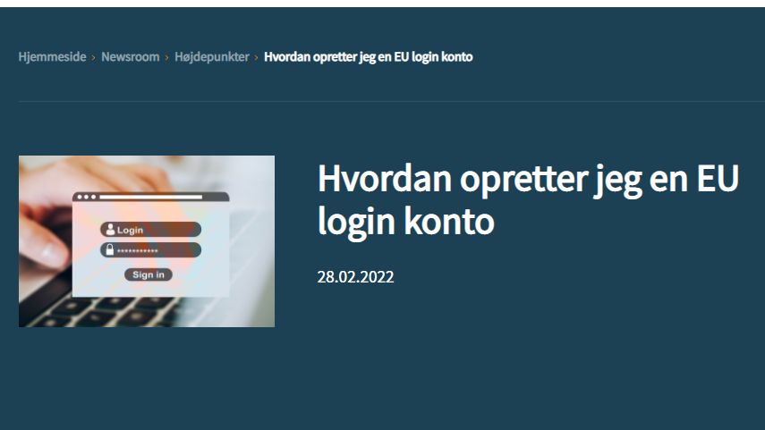 Opret EU-login